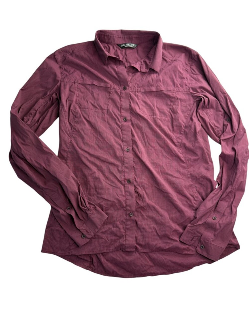 ARC'TERYX Maroon Red / Purple Button Down Collared Shirt Size Women's L